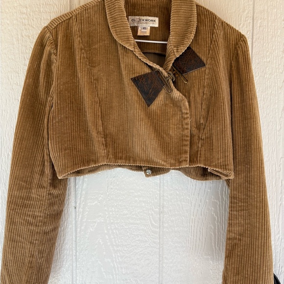 Cropped corduroy jacket brown velvet - Picture 1 of 10